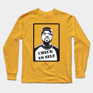 OG Rappers - Ice Cube  - CHECK YO' SELF Long Sleeve T-Shirt